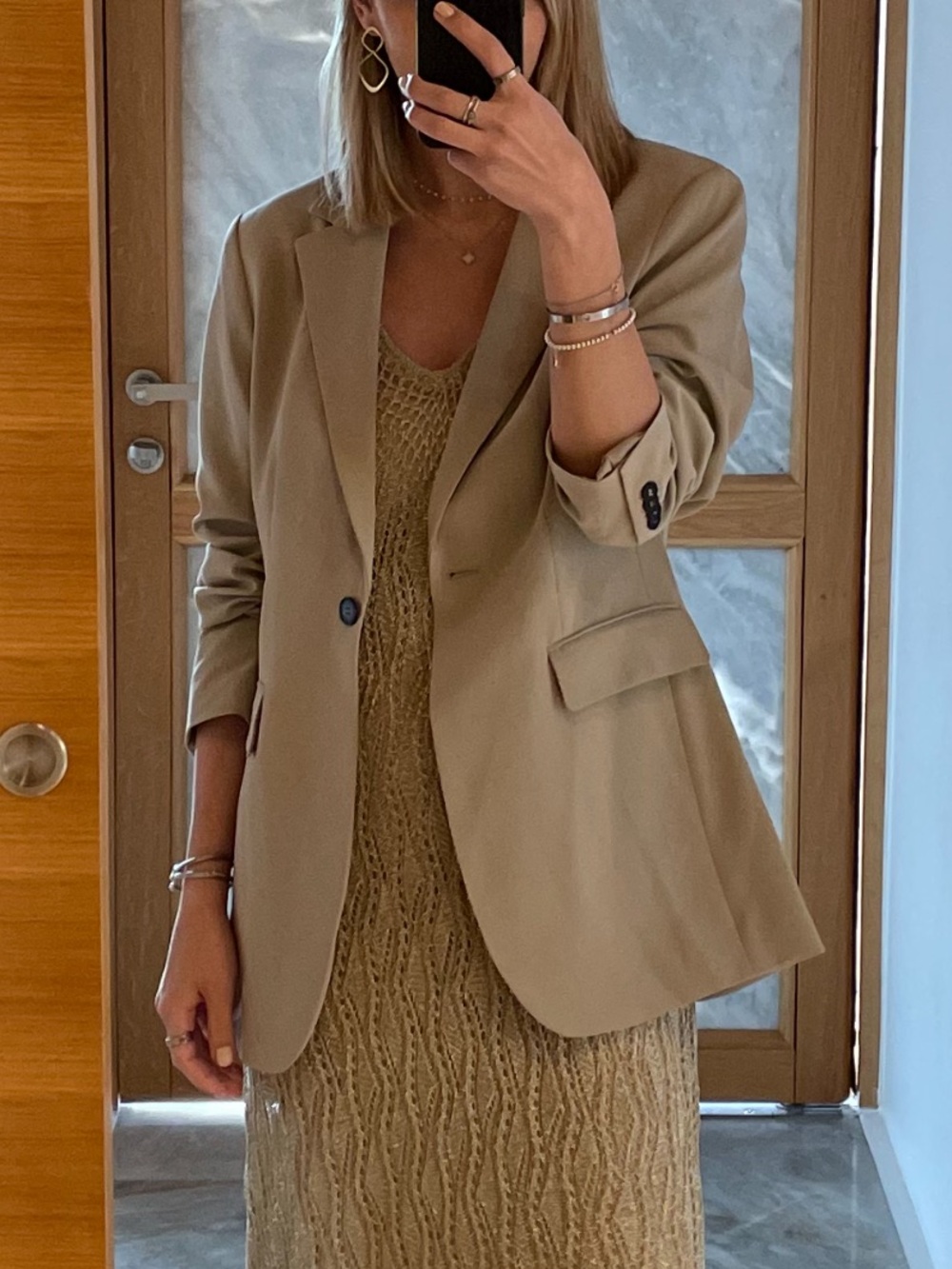 Womens Beige Tailored Blazer